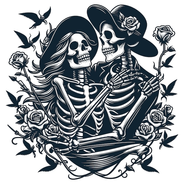 Skeleton Lovers Svg File Skull SvgSkeleton SvgLover SvgUndying Love SvgDead Love Svg