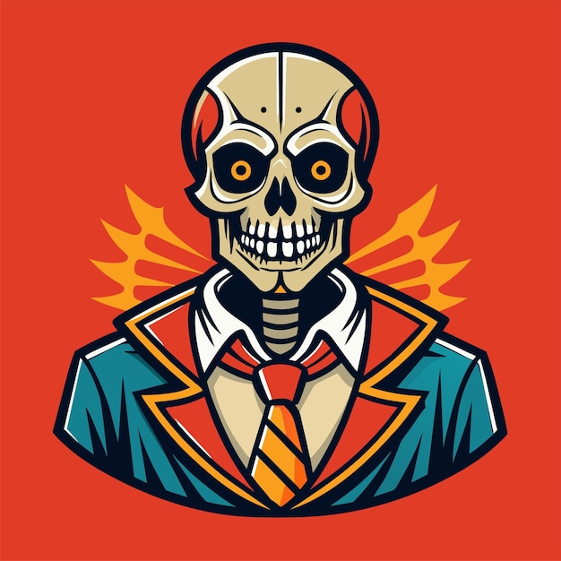 Skeleton man tshirt sticker design