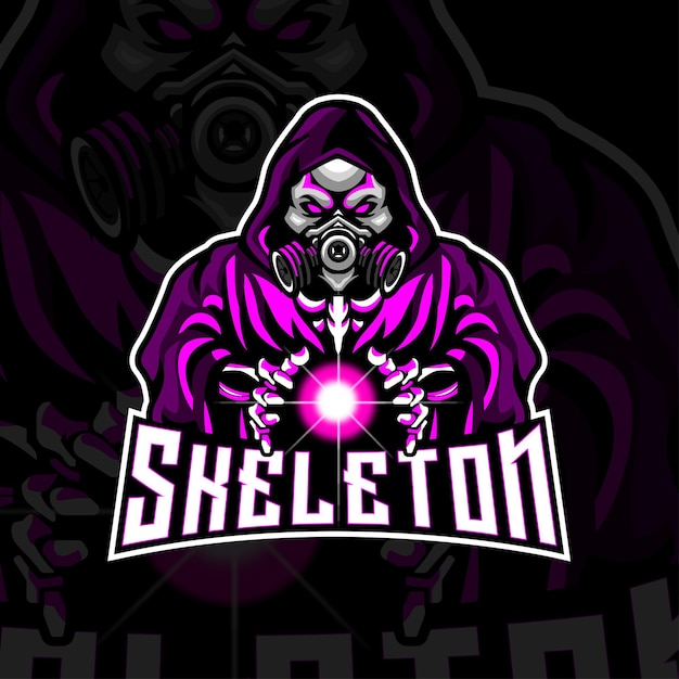 Vector skeleton mascot for sports esports twitch gaming logo