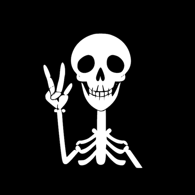 Skeleton Peace Sign Minimalist and Simple Silhouette Vector illustration