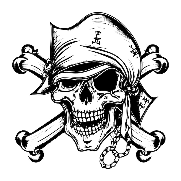 Вектор Скелет пирата
