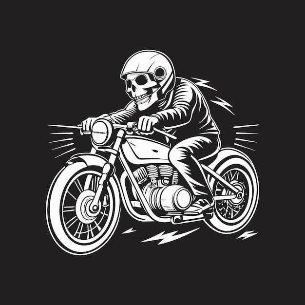 skeleton riding motorfiets vector ontwerp