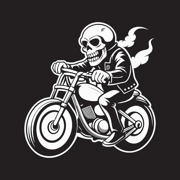 skeleton riding motorfiets vector ontwerp
