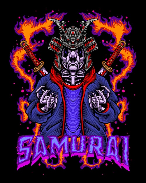 Samurai scheletro con vestito da bestia hype