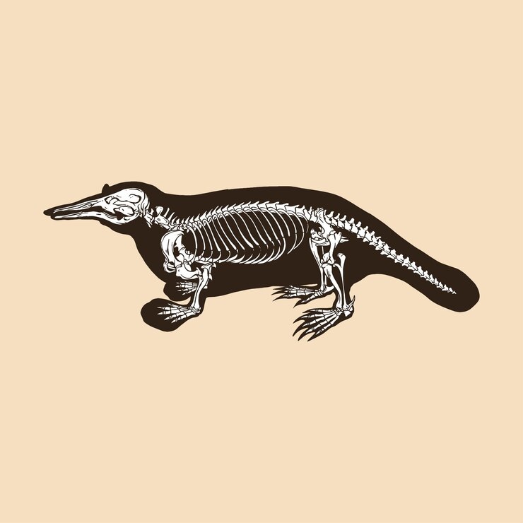 Vector skeleton schnabeltier vector illustration
