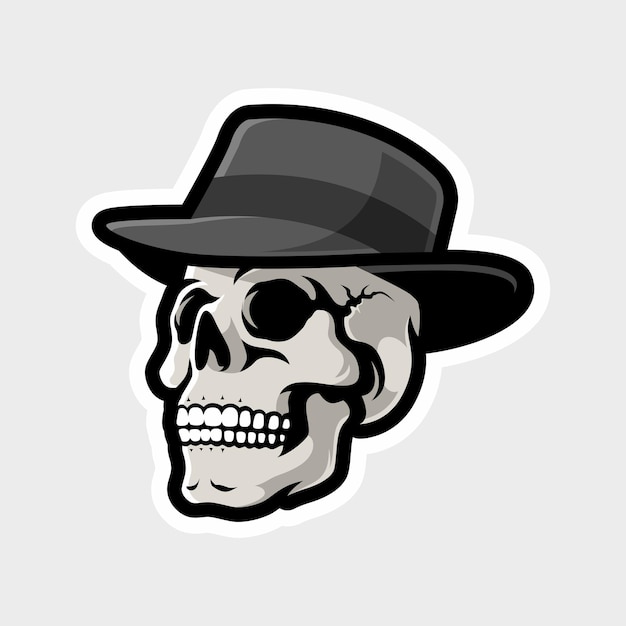 Skeleton Skull Head Vector Illustration