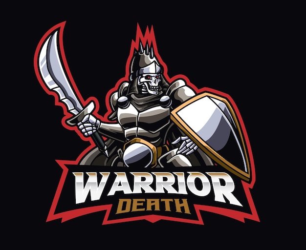 Skeleton warrior mascot logo design