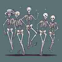 Vector skeletons dancing