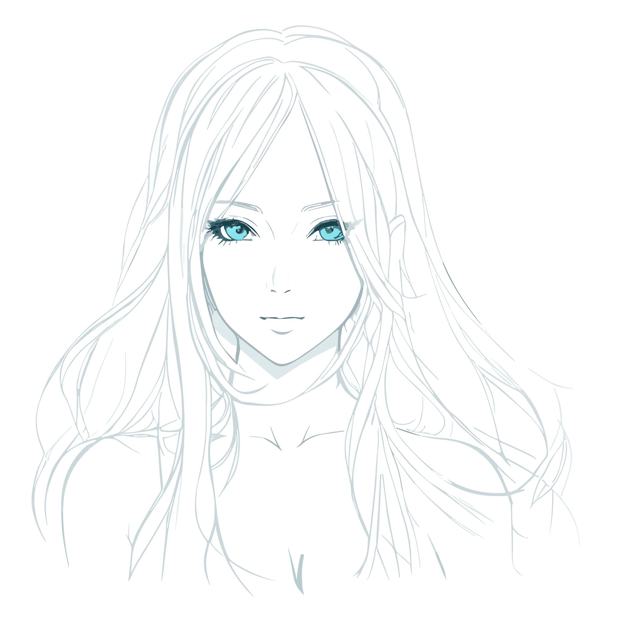 Premium Vector  A sketch art simple hand drawing of a girl with long hair  illustration