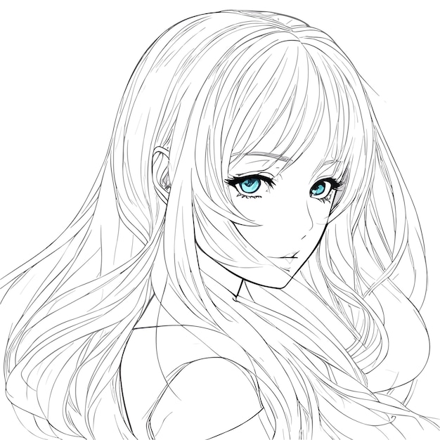 hand drawing cartoon girl. cute girl drawing for profile picture 17293219  PNG