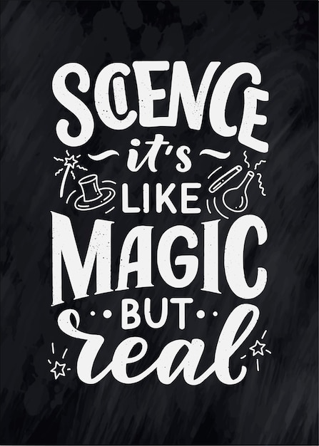 Insegna di schizzo con lo slogan divertente per il concetto di scienza.