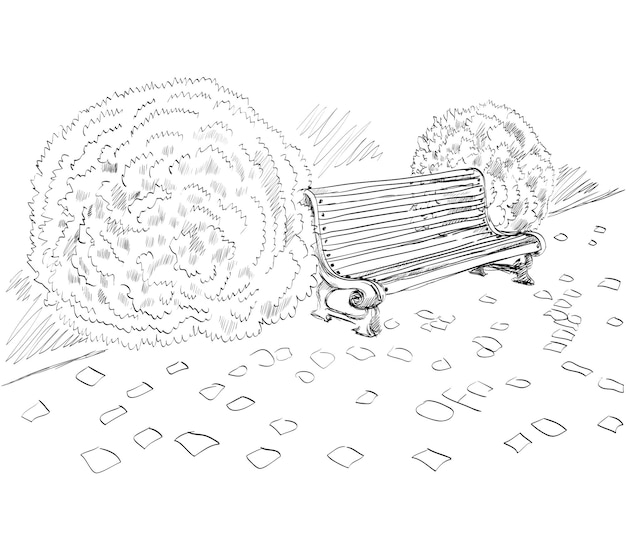 Vector sketch the bench