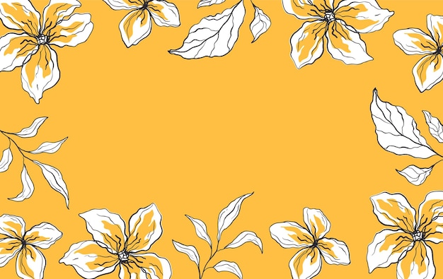 Sketch bloem banner frame bloem rand concept Vector grafisch ontwerp illustratie