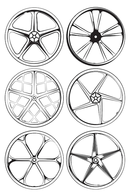 Vector sketch of bmx oldschool whells