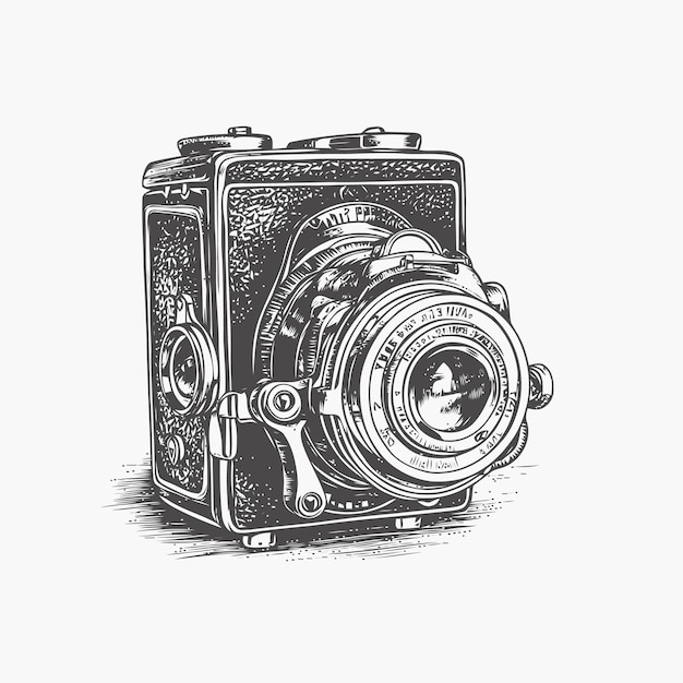 Vector sketch of camera sketch camera hand draw