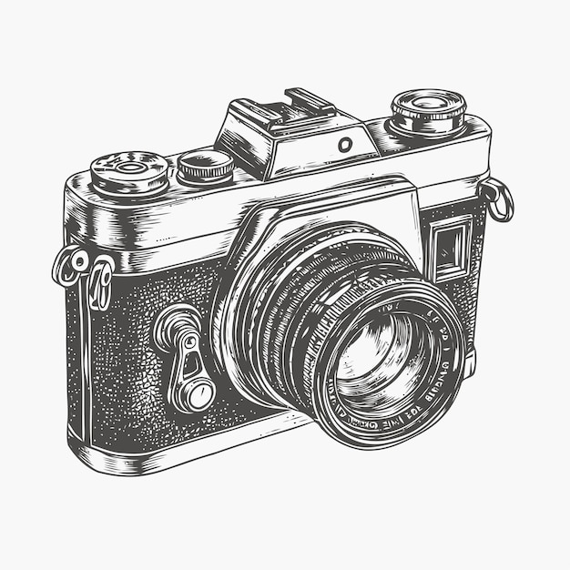 Vector sketch of camera sketch camera hand draw