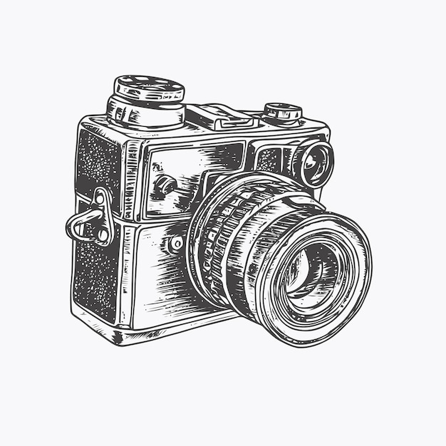 Vector sketch of camera sketch camera hand draw