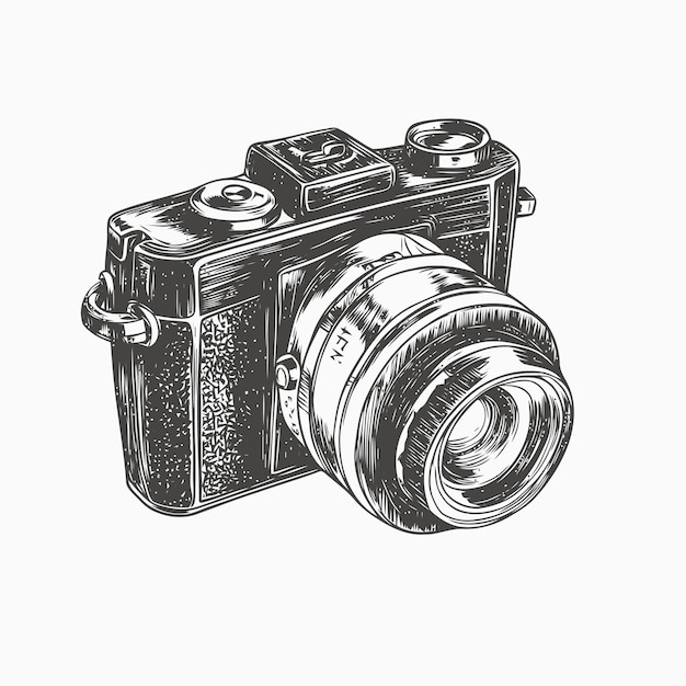 Vector sketch of camera sketch camera hand draw