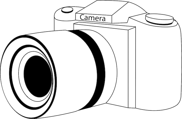 Vettore schizzo della fotocamera