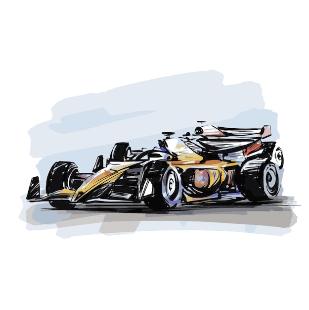 Vector sketch of car racing