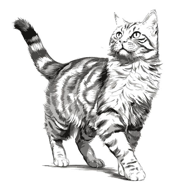 Vector sketch of a cat