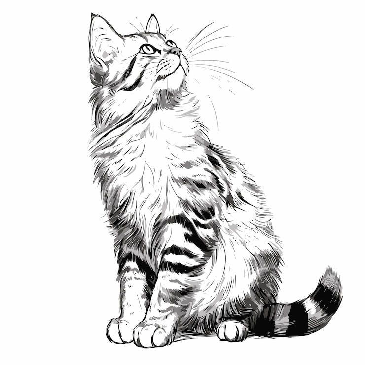 Вектор эскиз кошки