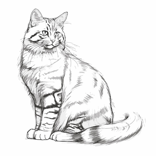 Vector sketch of a cat