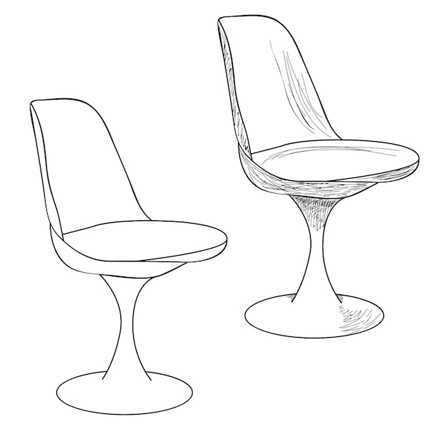 Sketch chair on white background