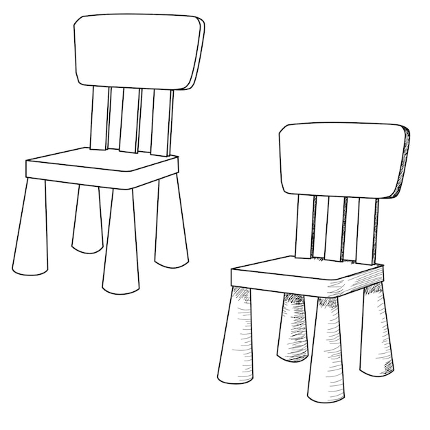 Sketch of a chair on a white background