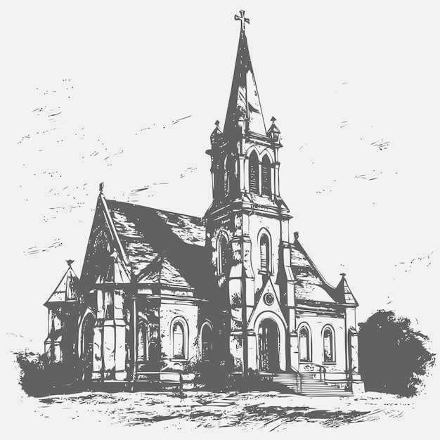 Vector sketch of church sketch of church hand drawn