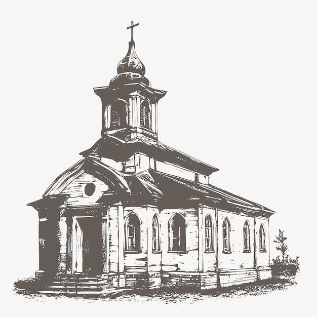 Vector sketch of church sketch of church hand drawn