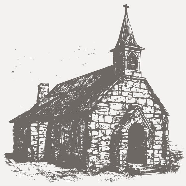 Vector sketch of church sketch of church hand drawn