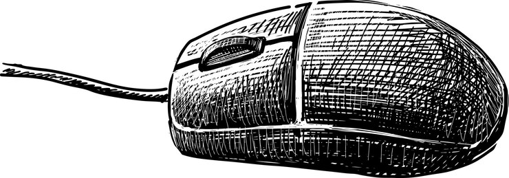 Vector a sketch of a computer mouse