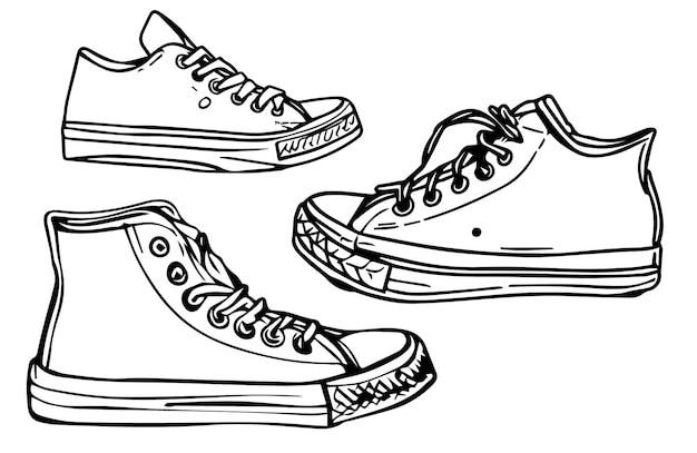 Vector a sketch of a converse shoe with the word converse on the bottom.