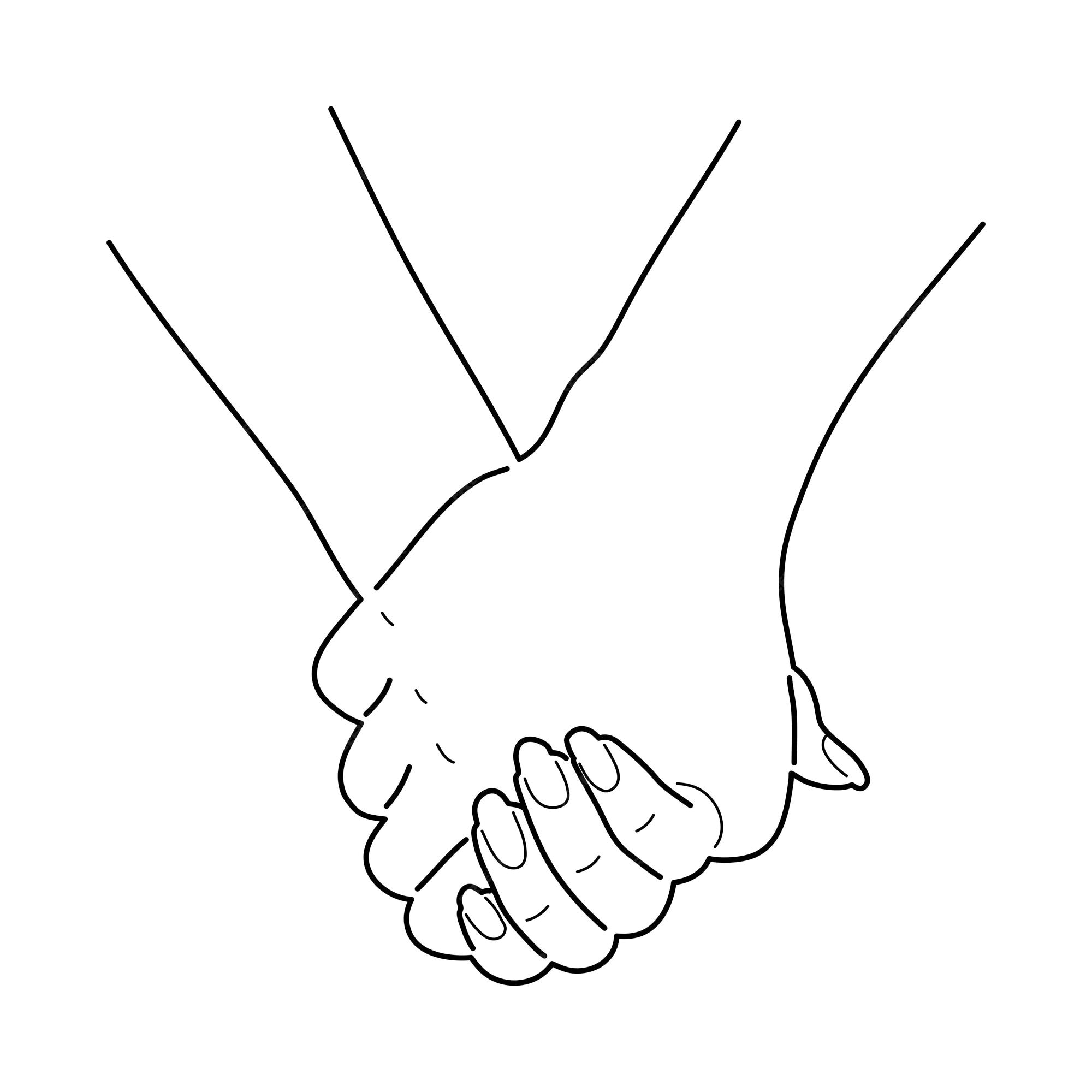Premium Vector Sketch of couples holding hands line art or doodle
