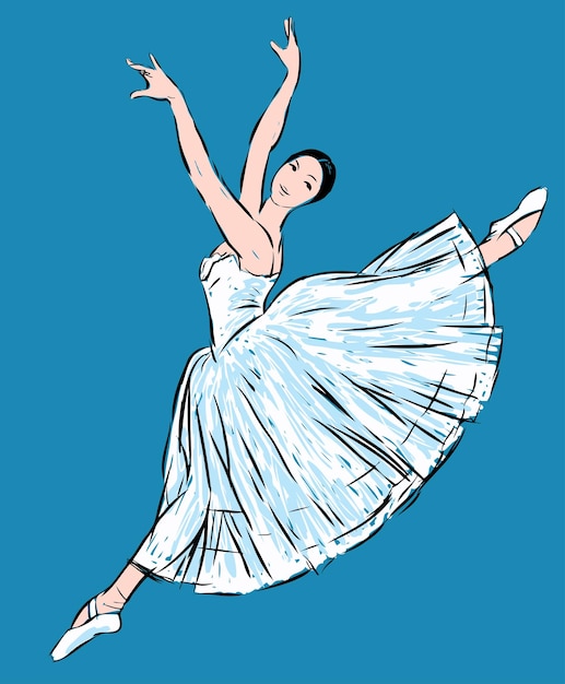 sketch of a dancing ballerina