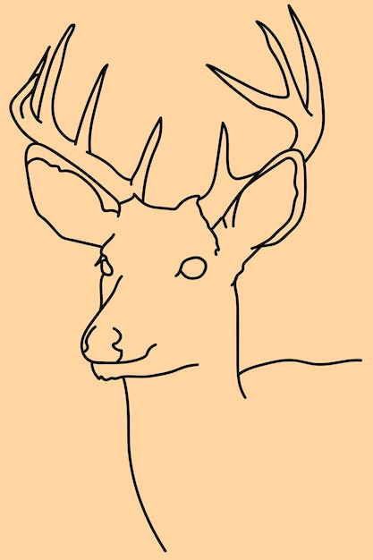 스케치 사슴 라인 아트