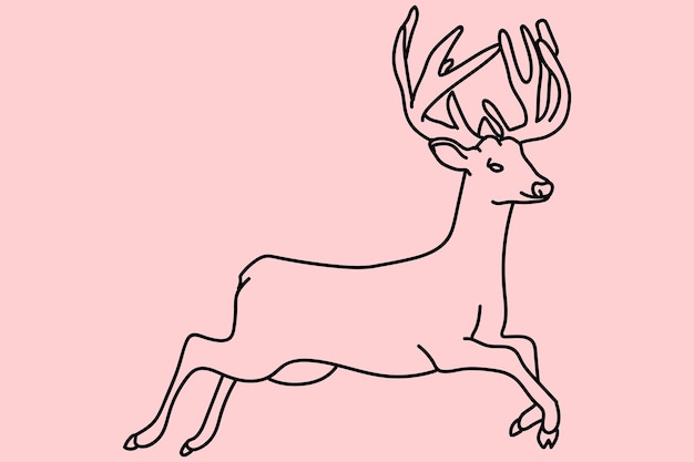 sketch deer line art