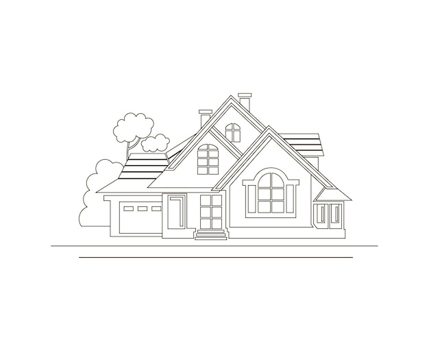 Vector sketch design of house