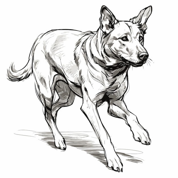 Vector sketch of a dog