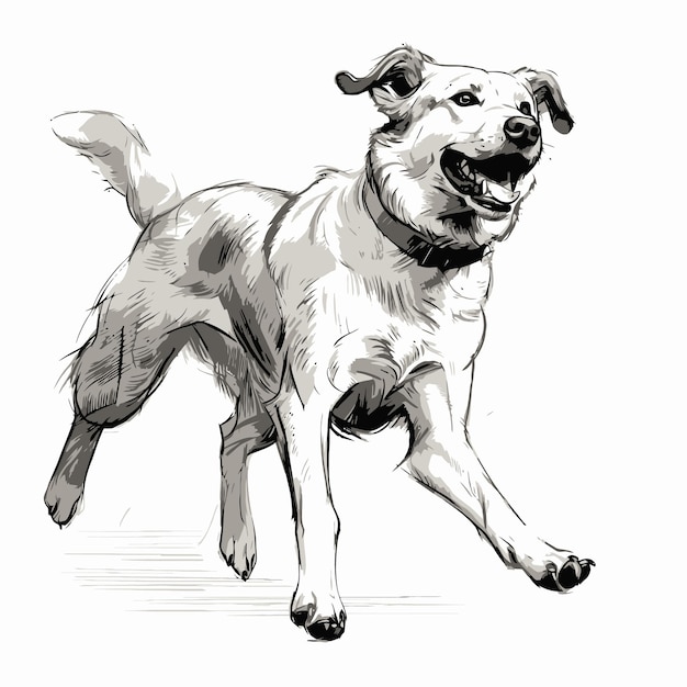 Vector sketch of a dog