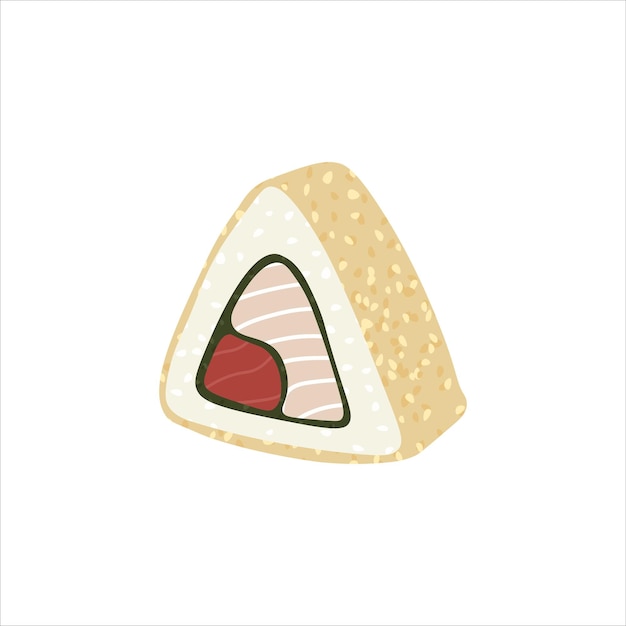 Schizzo disegnato illustrazione vettoriale di sushi maki isolato su sfondo bianco