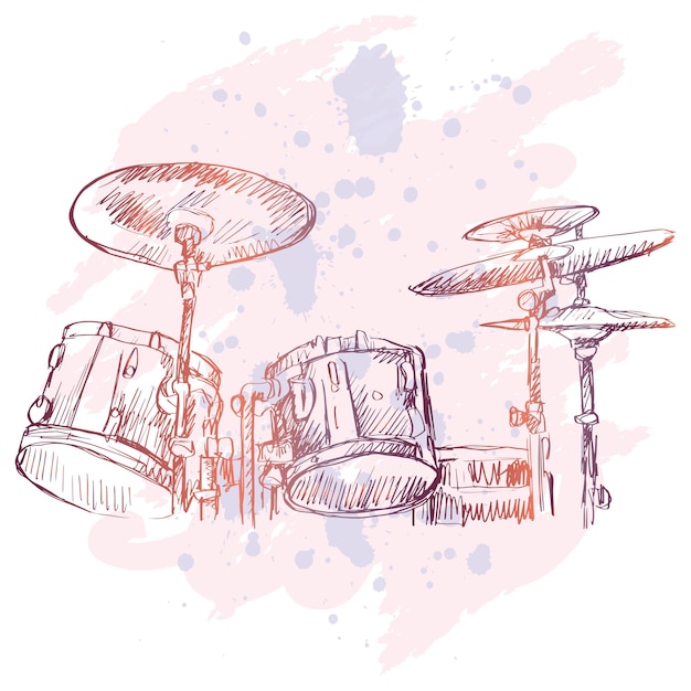 Sketch of drum, percussion instrument.