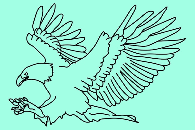 Эскиз орла штриховая графика