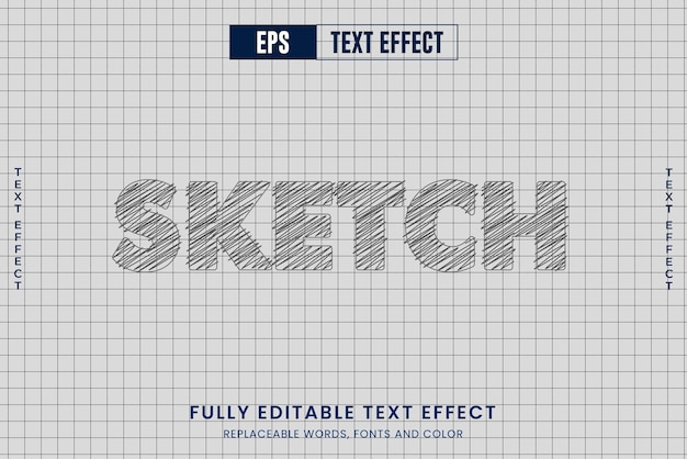 Sketch editable vector text effect