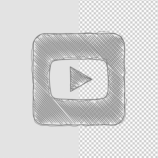 スケッチエフェクト YouTube アイコンとカスタマイズ可能なバックグラウンド