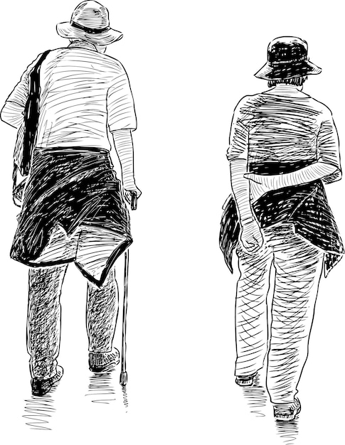 Sketch of the elderly spouses