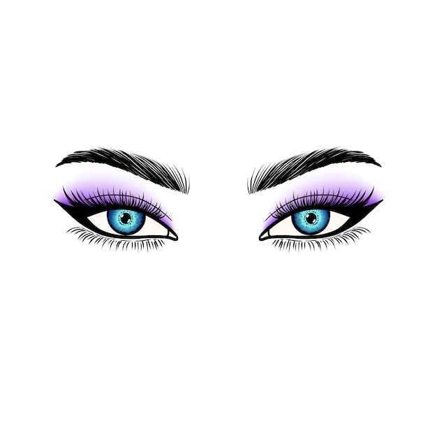 Sketch of female eyes