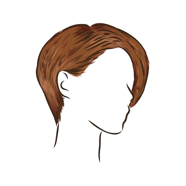 a sketch of a female hairstyle. a freehand vector illustration.