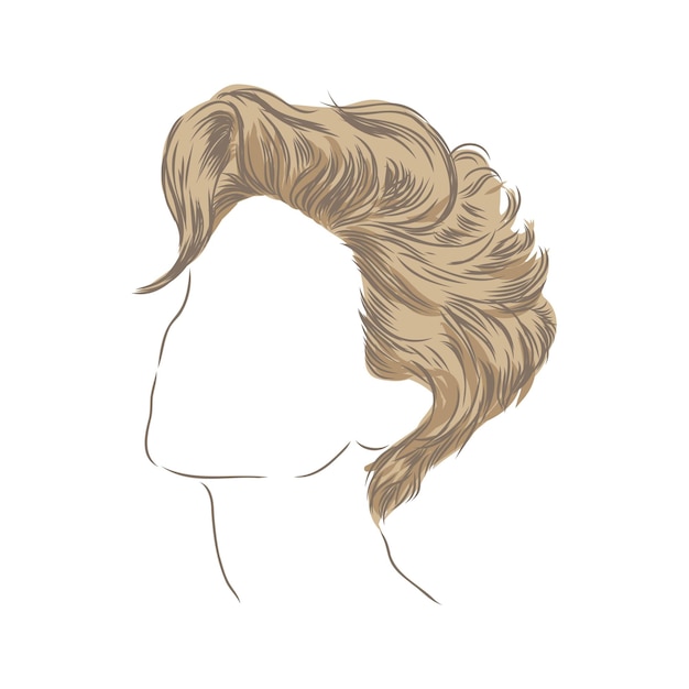 Vector a sketch of a female hairstyle. a freehand vector illustration.